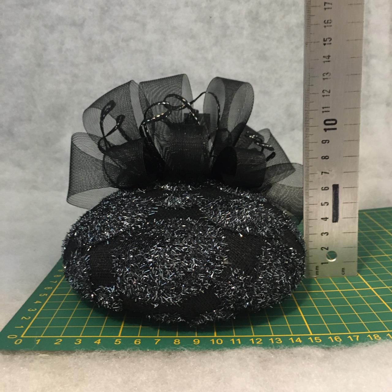 Brooke: Handmade Black and Silver Dome Cocktail Fascinator, Accented with Crinoline Loops